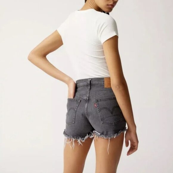 Levi’s® 501 Cutoff Denim Shorts \\ Size 28 // Washed Black - Picture 2 of 10